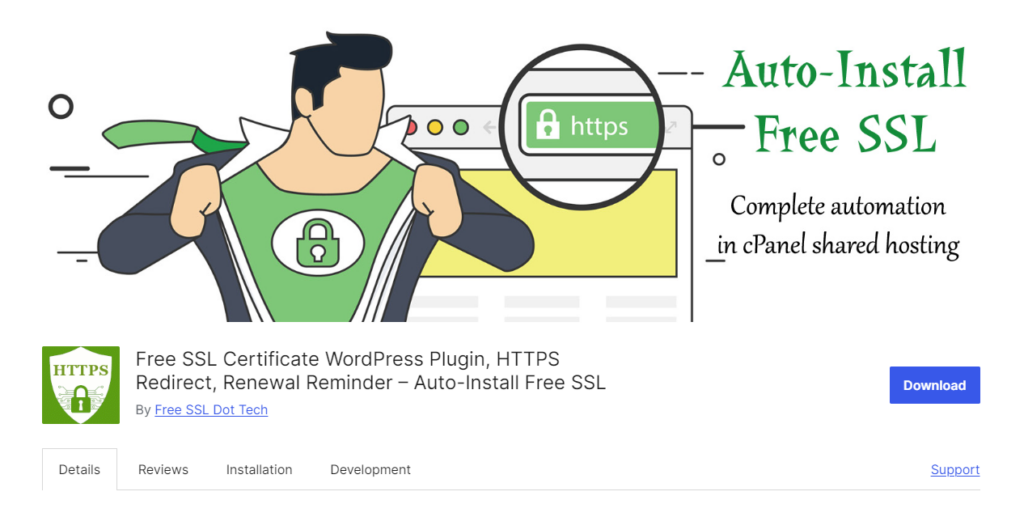 Coming in at number four in our list of best free SSL certificate plugins for WordPress, we have FreeSSL.tech Auto.